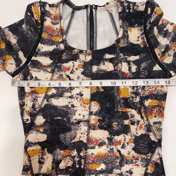 Rachel Roy Woman Art Deco Pattern Textile Long Zipper Sleeve Dress Size M - Picture 11 of 12